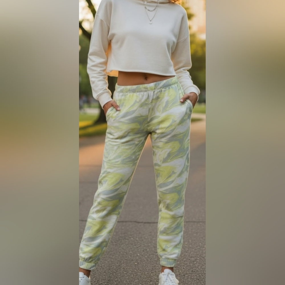 Wild Fable Unisex High-Rise Vintage Jogger Sweatpants - (Green Swirl, XX…
